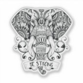 Mandala Elephant Sticker (Voorkant)