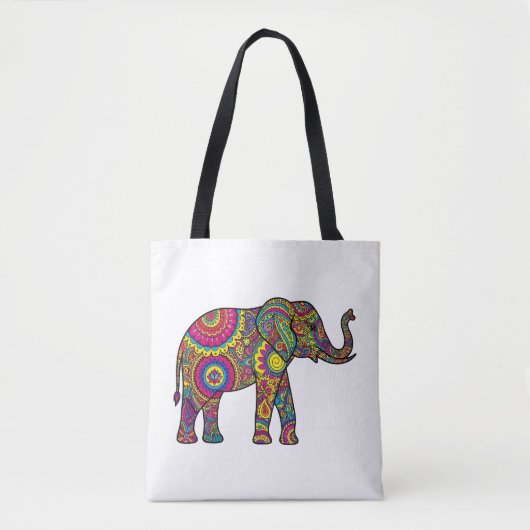 Mandala Elephant Tote Bag (Devant)