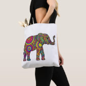 Mandala Elephant Tote Bag (De près)