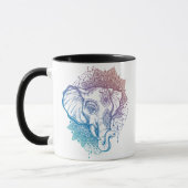 Mandala Elephants Café Mug (Gauche)