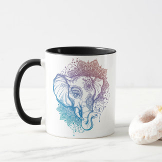 Mandala Elephants Café Mug