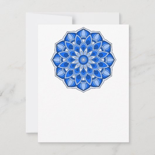Mandala en bleu carte plat (Devant)