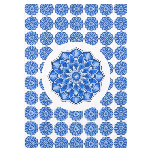 Mandala en bleu Nappe (Devant)