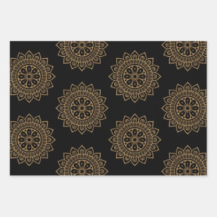 Mandala en bloem inpakpapier vel