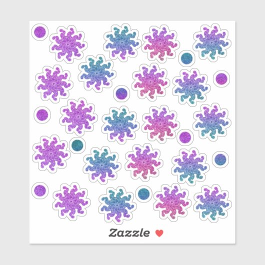 Mandala en Stippen Glitter Planner Stickers (Vel)