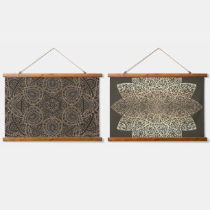 Mandala en Terre Dorée Suspendu La Tapisserie