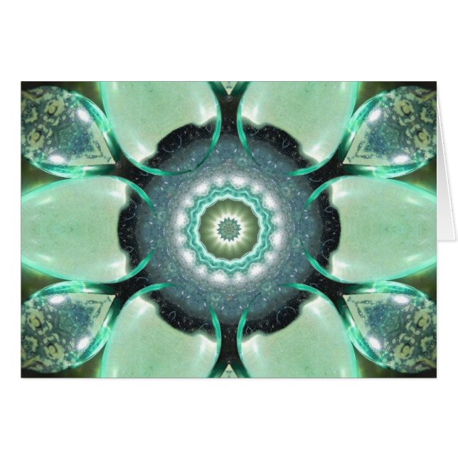 Mandala en verre de mer verte (Devant horizontal)