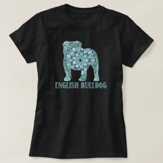 Mandala English Bulldog T-shirt (Design devant)