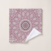 Mandala est bordeaux-gris (Gant de toilette)