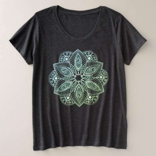 Mandala Exotic Tribal Green Gradient (Design devant)