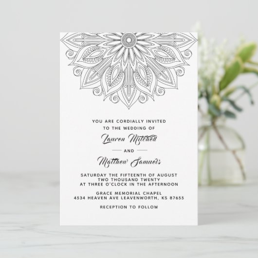 Mandala Faire-part de mariage (Debout devant)