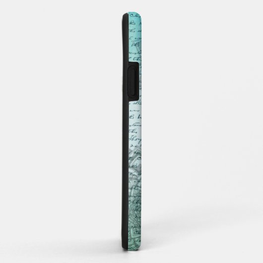 Mandala fancy Manuscript Blauwgroen Turquoise Case-Mate iPhone Case (Achterkant/rechts)