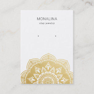 Mandala Faux Gold Foil Earring Jewels Display Visitekaartje