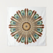 Mandala Feathers Waterverf: Natuurlijk Kant Ontwer Wandkleed (Voorkant (horizontaal))