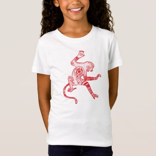 Mandala Fire Monkey, uitgerust met Babydoll T-Shir T-shirt (Voorkant)