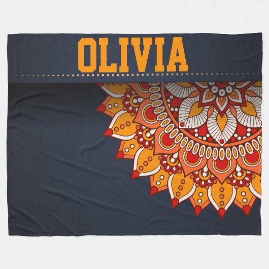 Mandala Fleece Blanket Deken (Voorkant (Horizontaal))