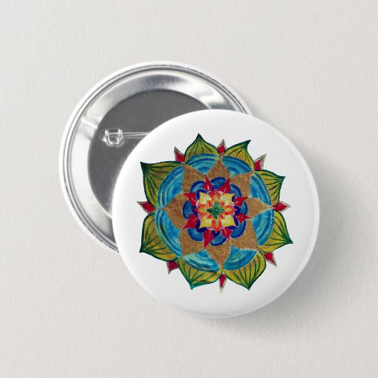 Mandala Fleur Ronde Badge Ronde Button 5,7 Cm (Voorkant /achterkant)