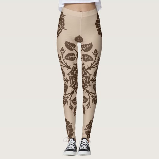 Mandala Fleurs Ornament Leggings (Devant)