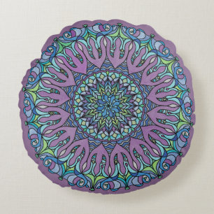 Mandala Floor Coussin Cushion - Teardrop Lavender