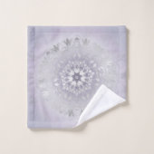 Mandala Floral Argent Mauve (Gant de toilette)