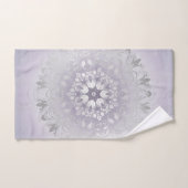 Mandala Floral Argent Mauve (Serviette à main)