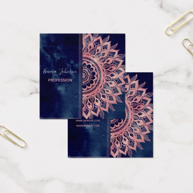 Mandala floral bleu rose féminin  (Bureau)