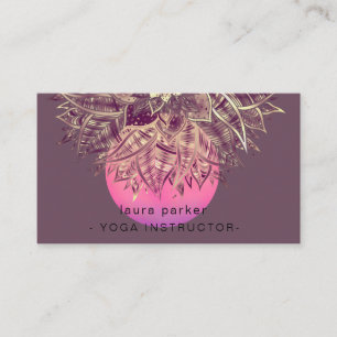 Mandala Floral Boho Massage Yoga Instructor Busine Visitekaartje