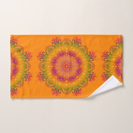 Mandala. floral ethnique (Serviette à main)