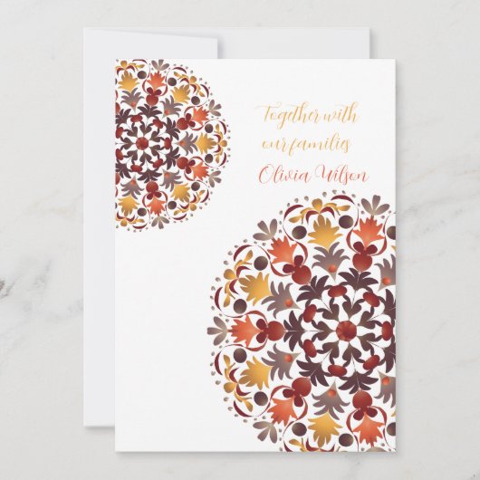 Mandala floral sec d'automne Invitation (Devant)