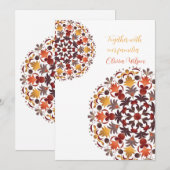 Mandala floral sec d'automne Invitation (Devant / Derrière)
