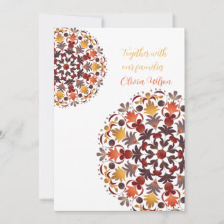 Mandala floral sec d'automne Invitation