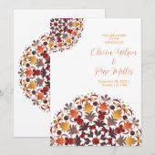 Mandala floral sec d'automne Invitation (Devant / Derrière)