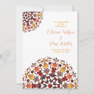 Mandala floral sec d'automne Invitation