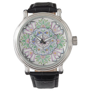 Mandala Floribunda-design met horloge