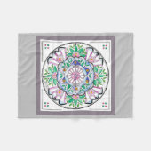 Mandala Floribunda Fleece Deken (Voorkant (Horizontaal))