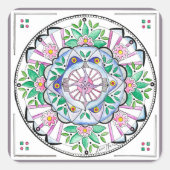 Mandala Floribunda Vierkante Sticker (Voorkant)