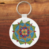 Mandala Flower Basic Button sleutelhanger (Voorkant)