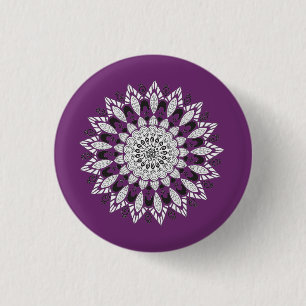 Mandala Flower Design Sierkussen Ronde Button 3,2 Cm