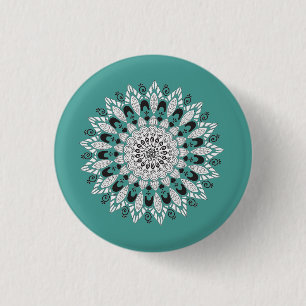Mandala Flower Design Sierkussen Ronde Button 3,2 Cm