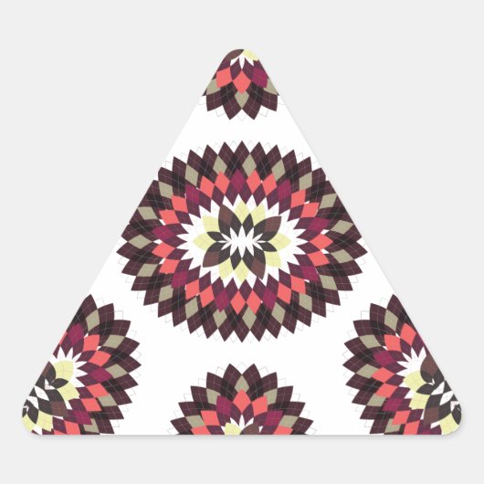 Mandala Flower Pattern Driehoek Sticker (Voorkant)