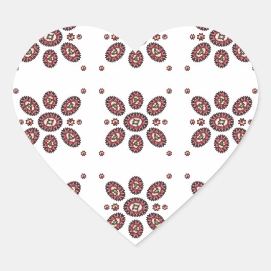 Mandala Flower Pattern Hart Sticker (Voorkant)