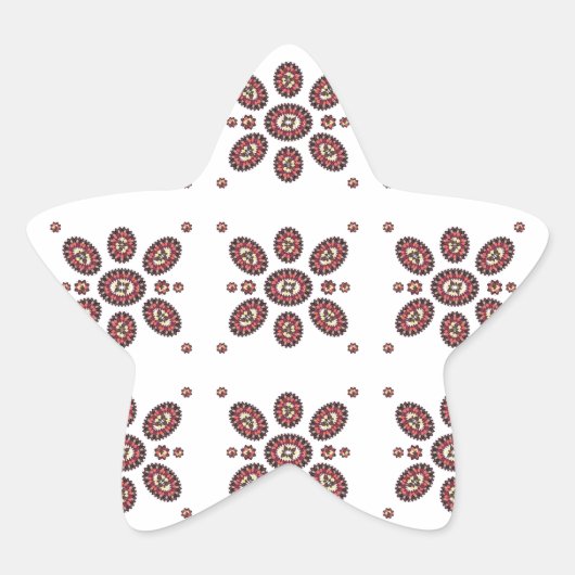 Mandala Flower Pattern Ster Sticker (Voorkant)
