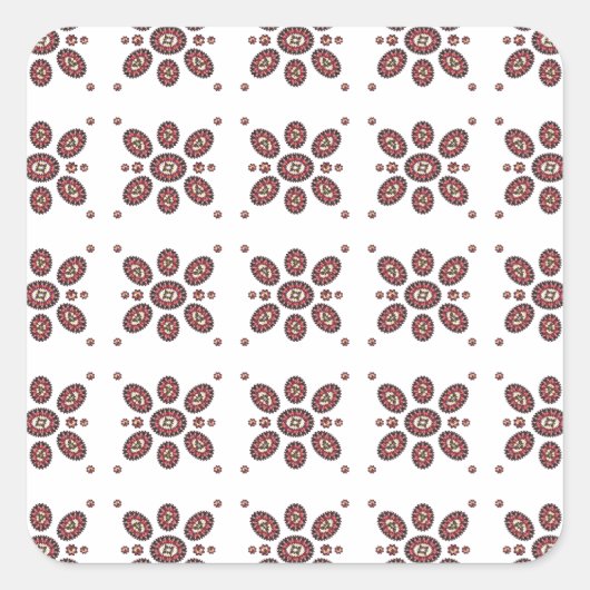 Mandala Flower Pattern Vierkante Sticker (Voorkant)