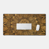Mandala Flower Zen Tan Neutral Black Light Brown (Clavier et souris)