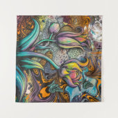 Mandala Flowers Wandkleed (Voorkant (horizontaal))