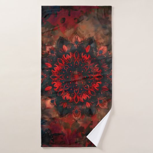 Mandala foncé - Cadeau gothique Boho (Serviette de bain)