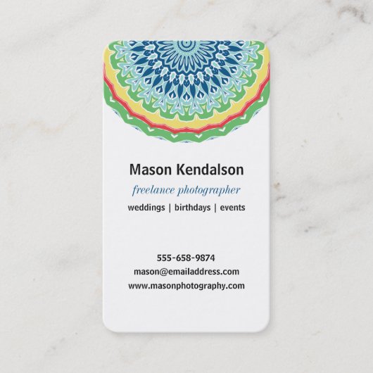 Mandala fotograaf visitekaartje (Voorkant)