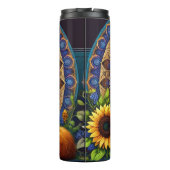 Mandala Fox met bloemendetail Thermosbeker (Achterkant)