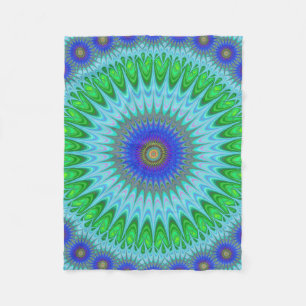 Mandala fractal fleece deken