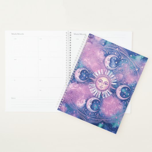 Mandala Galaxie Nébuleuse Soleil & Lune Céleste (Devant avec enveloppe)